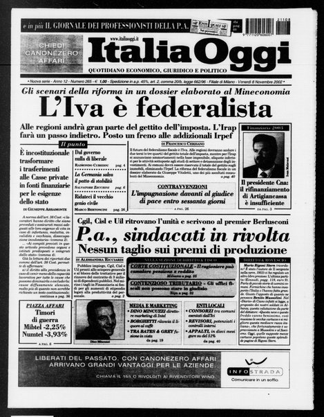 Italia oggi : quotidiano di economia finanza e politica